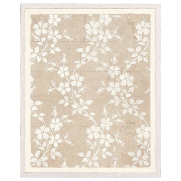Floral Pattern on Parchment IV Framed Art 