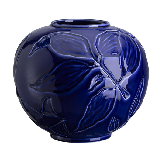 Florita Vase 15cm- Glazed Agate Blue Vases, Planters & Jars 