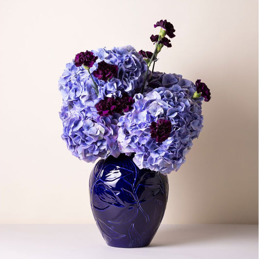 Florita Vase 30cm- Glazed Agate Blue Vases, Planters & Jars 