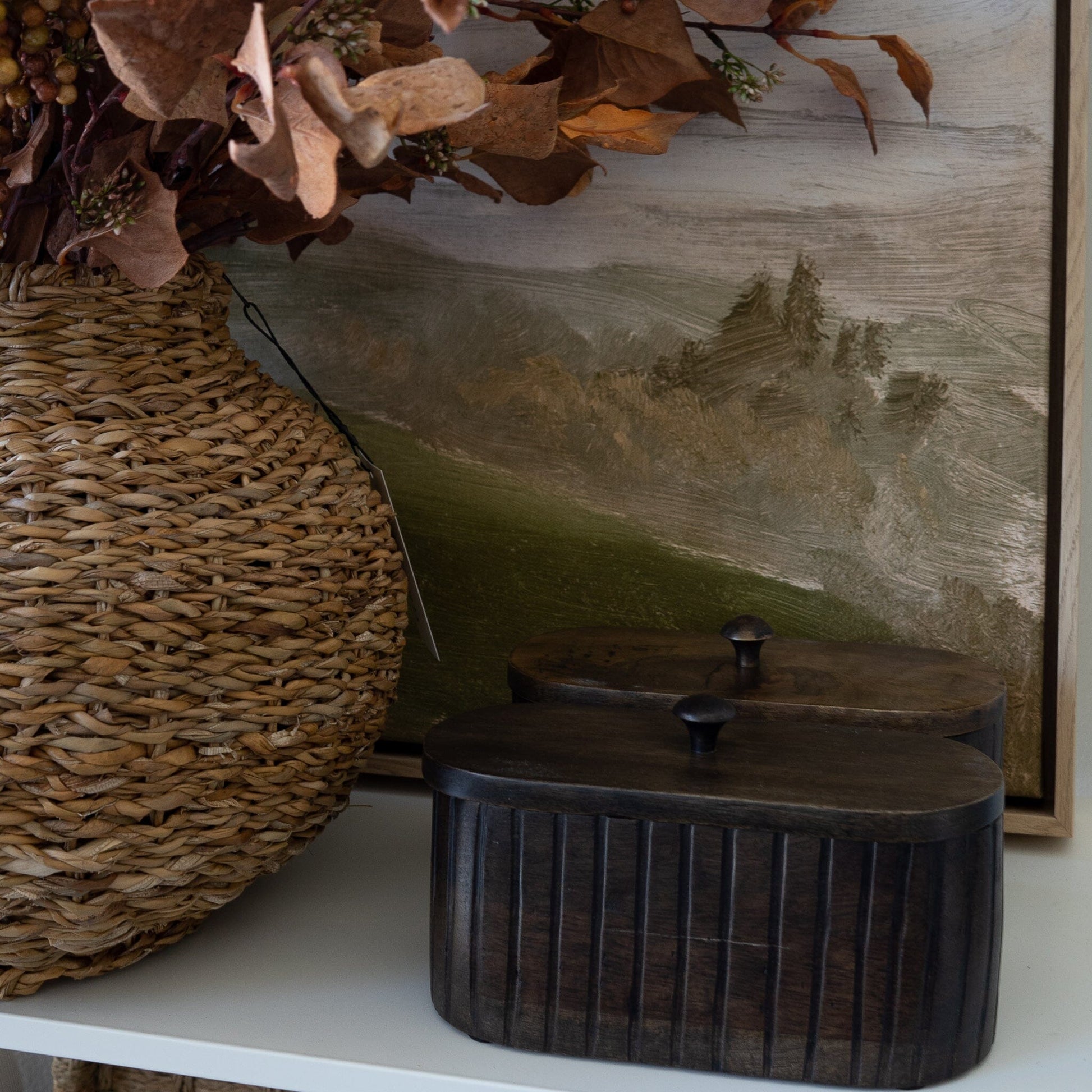 Fluted Mango Wood Box Objects & Accents 