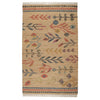 Folk Floral Kilim Natural Handwoven Jute Rug RUGS 
