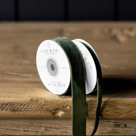 Forest Green Velvet Ribbon Objects & Accents 