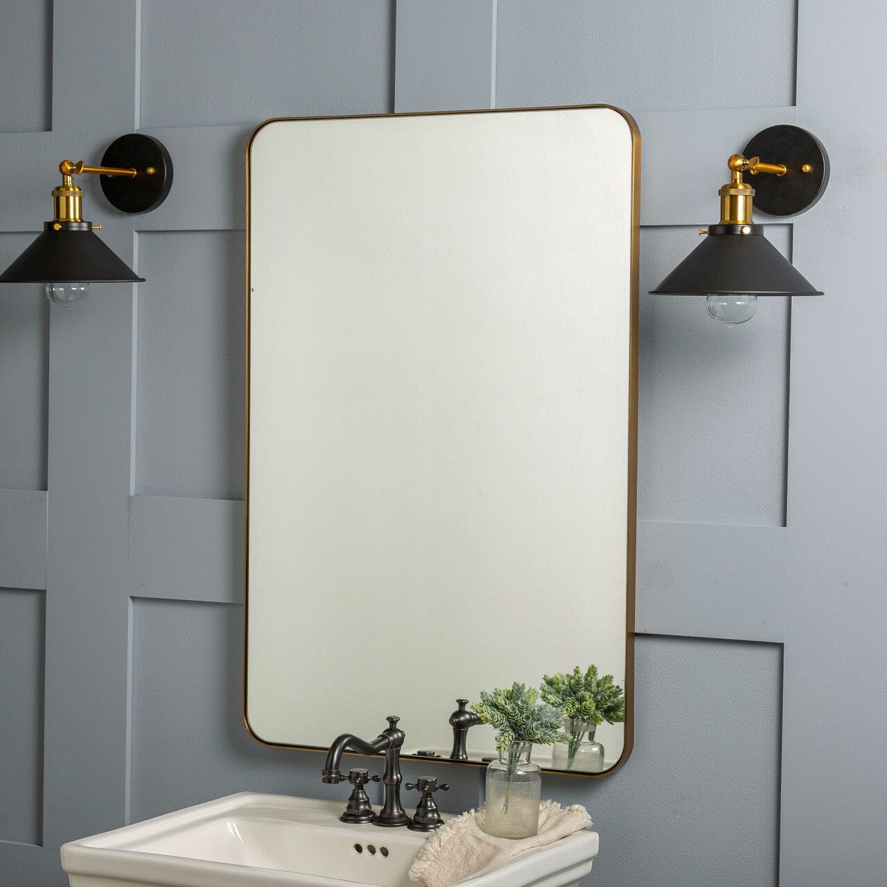 Franco Gold Metal Mirror Mirrors 