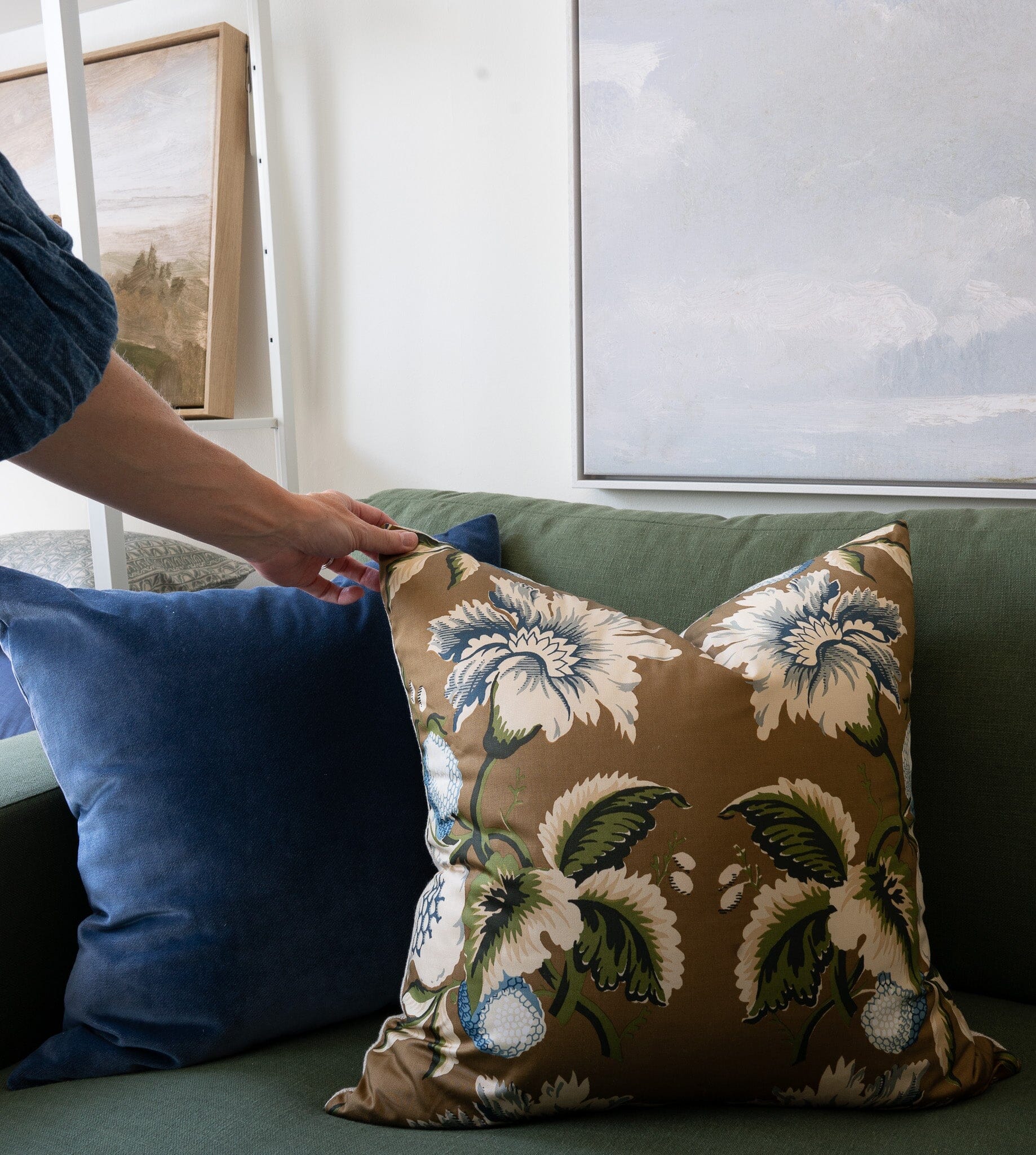 French Blue Prima Velvet Pillows 