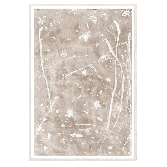 Frond Gestures I- Large Glass Framed Framed Art Taupe 