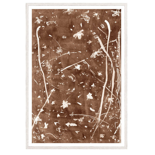 Frond Gestures I- Small Glass Framed Framed Art Mocha 