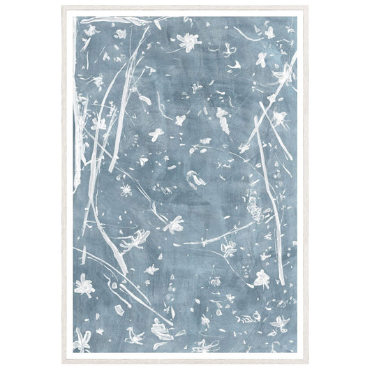 Frond Gestures II- Glass Framed, Large Framed Art Powder Blue 
