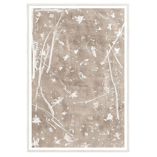 Frond Gestures II- Glass Framed, Large Framed Art Taupe 