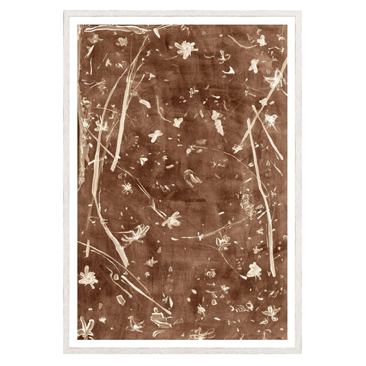 Frond Gestures II- Glass Framed, Small Framed Art Mocha 
