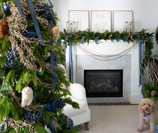 Frosted Glass Blue Ornament Objects & Accents 