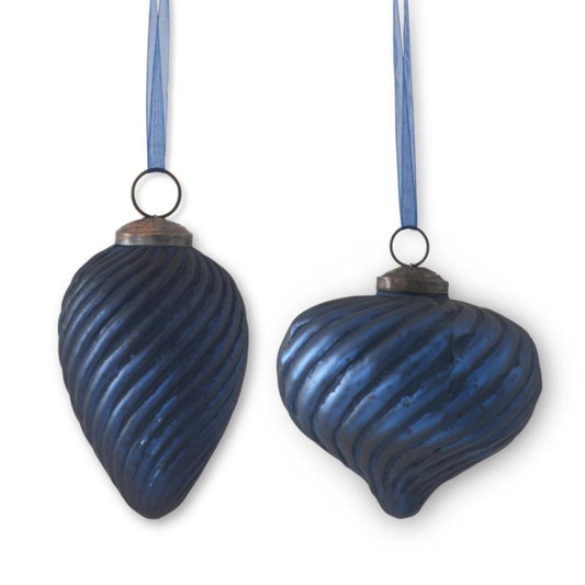Frosted Glass Blue ornament Objects & Accents 