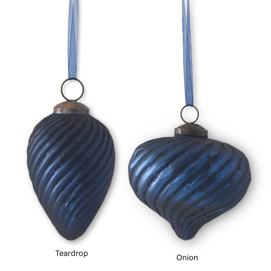 Frosted Glass Blue ornament Objects & Accents 