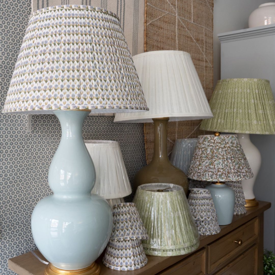 Gathered Aditi Floral Lampshade Tables Lamps 