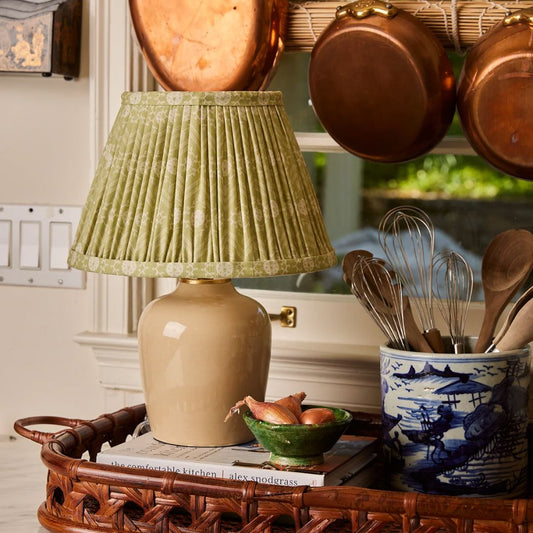 Gathered Tulipiere Lampshade - Pear Tables Lamps 