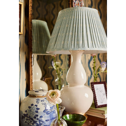 Gathered Tulipiere Lampshade - Wedgewood Blue Tables Lamps 