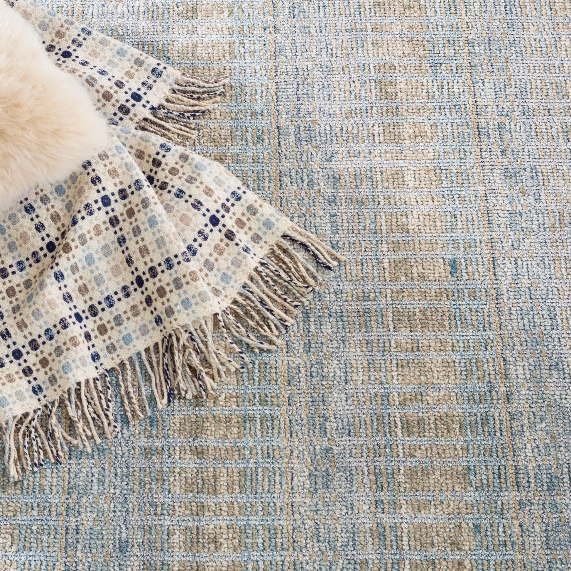 Geneva Handwoven Viscose/Cotton Rug - Blue Rugs 