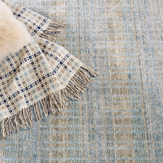 Geneva Handwoven Viscose/Cotton Rug - Blue Rugs 
