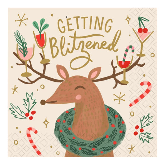 Getting Blitzened - Cocktail Napkin Kitchen 