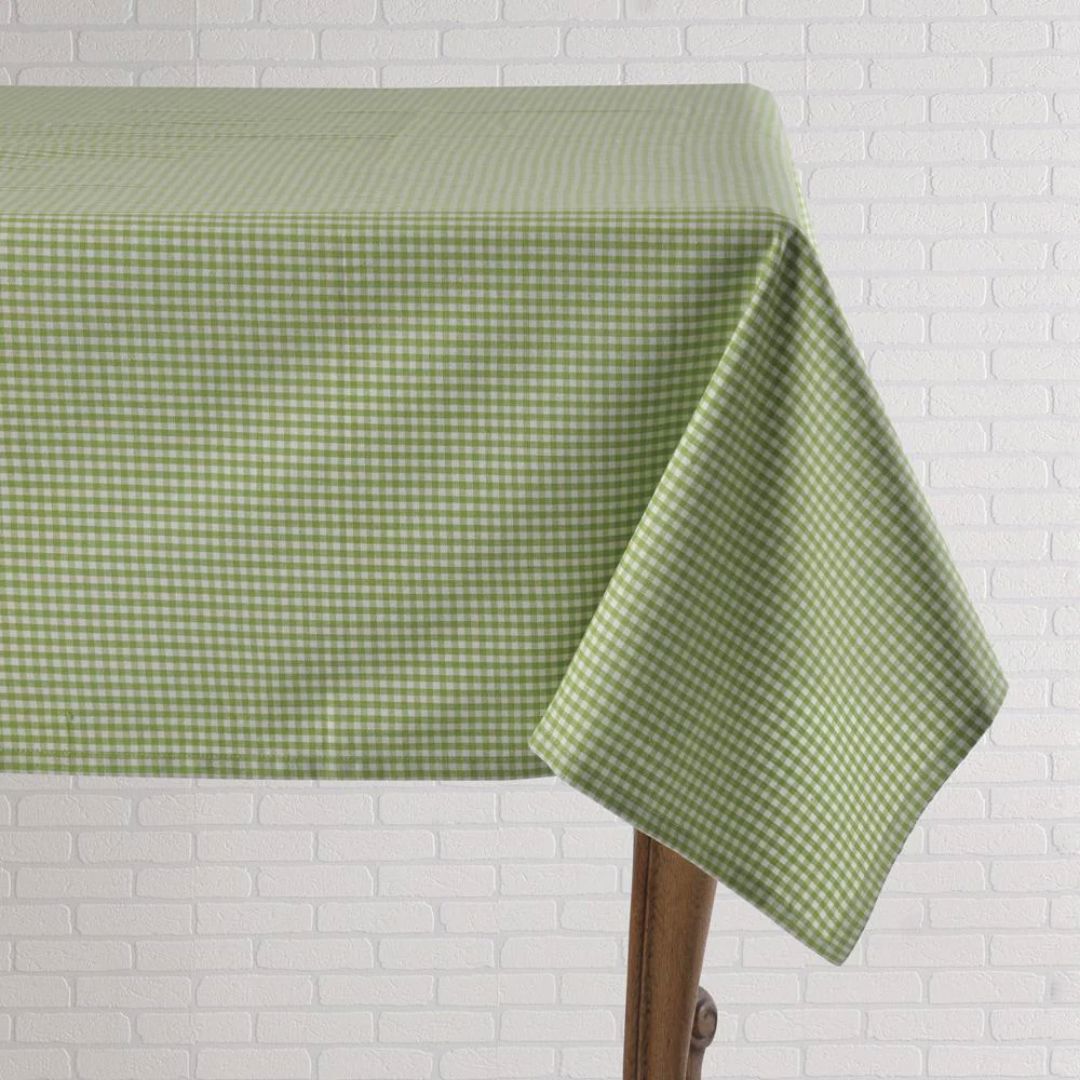 Gingham Green Tablecloth Kitchen 