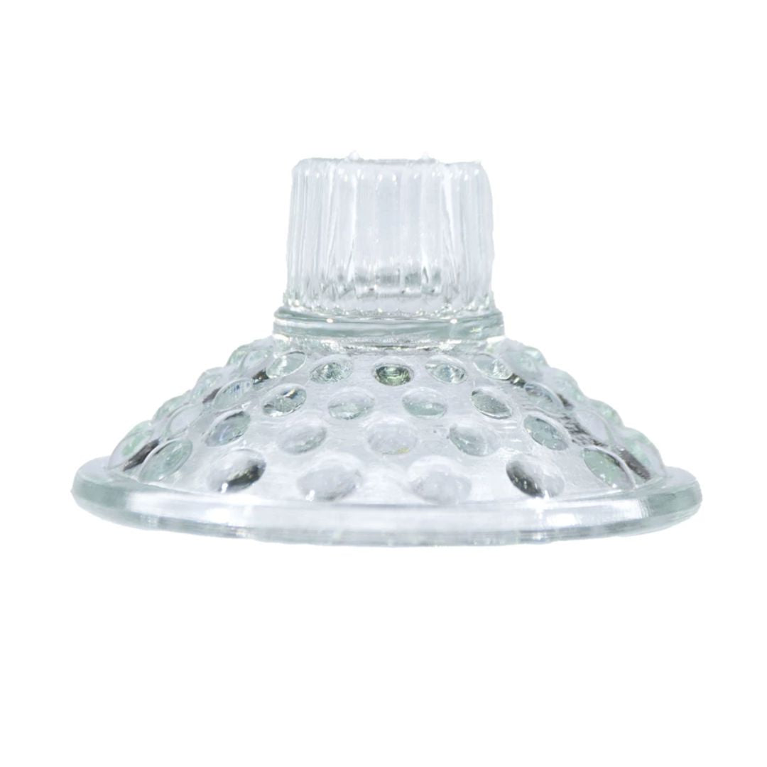 Glass Hobnail Taper Holder Greenery 