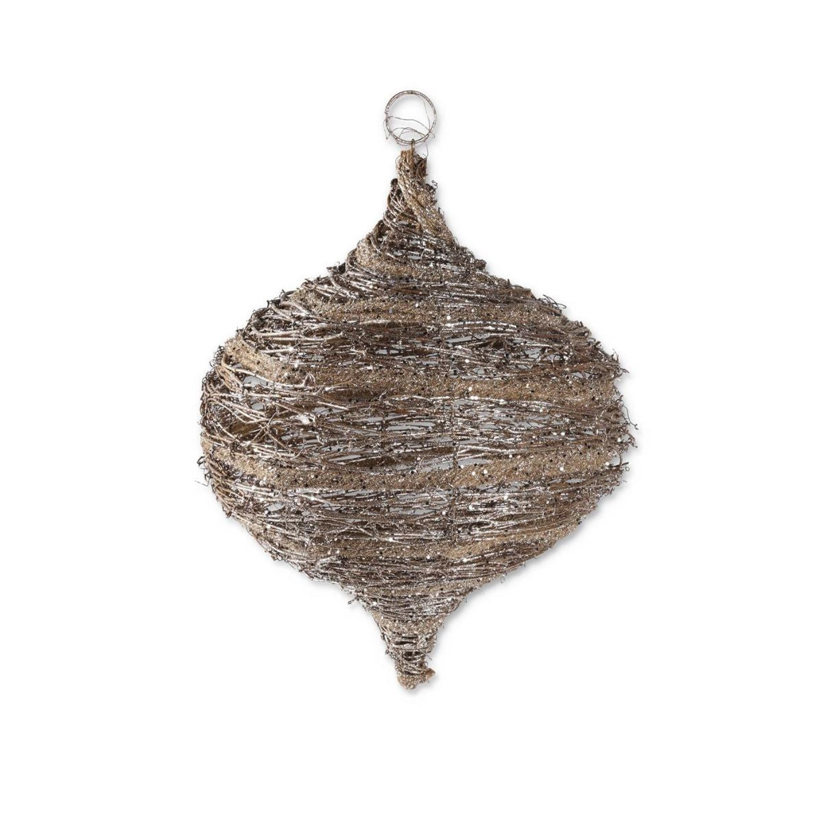 Glittered Rattan and Sisal Onion Ornament Objects & Accents 