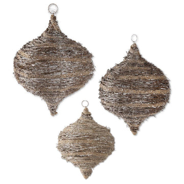 Glittered Rattan and Sisal Onion Ornament Objects & Accents 