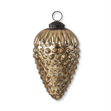 Gold Glass Pinecone Ornament- 6" Objects & Accents 