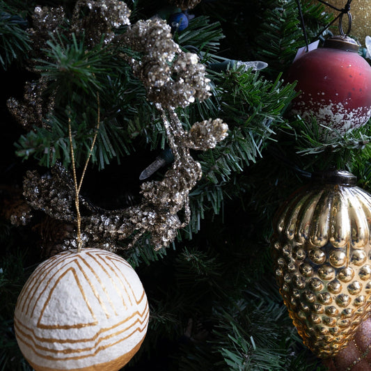 Gold Glass Pinecone Ornament - 6" Objects & Accents 