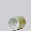 Green and White Scrolling Peony Cachepot Vases & Planters 