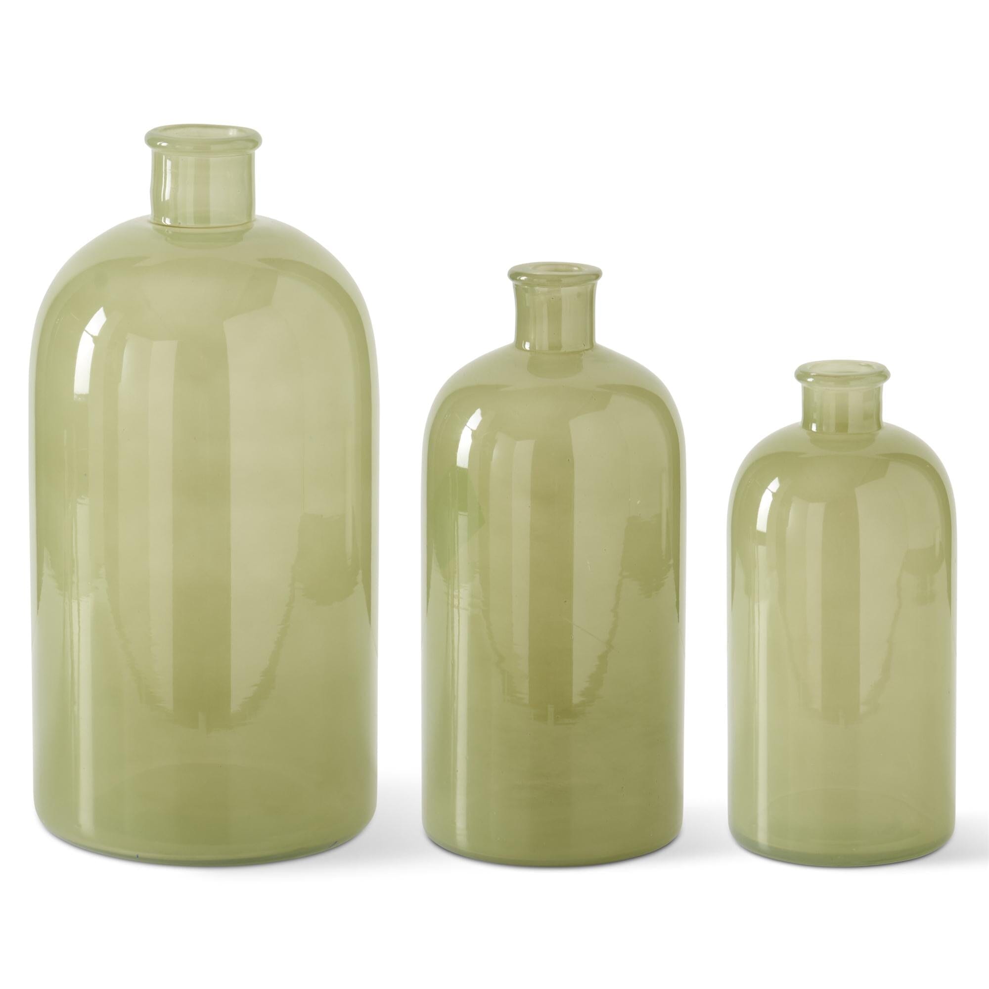 Green Glass Bottles Vases, Planters & Jars 