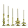 Green Glass Modern Taper Candleholders Objects & Accents 