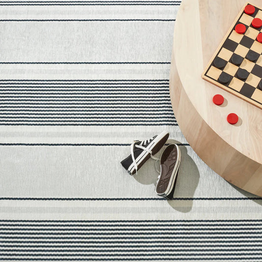 Gunner Stripe Grey Machine Washable Rug WASHABLE 