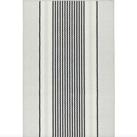 Gunner Stripe Grey Machine Washable Rug WASHABLE 