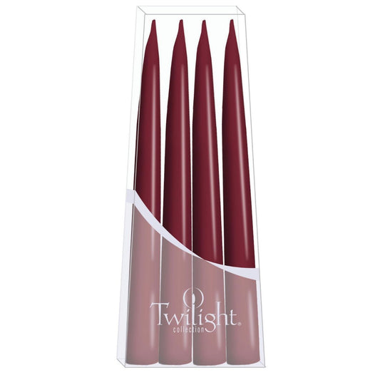 Hand-Dipped Danish Tapers - Light Burgundy - Set of 4 Candles & Home Fragrance 