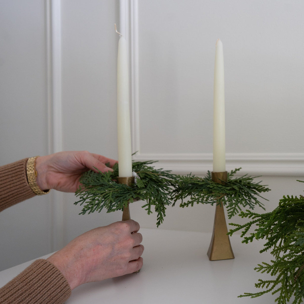 Hand-forged Metal Flower Shaped Taper Holder Candles & Home Fragrance 