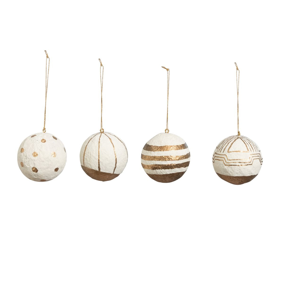 Hand-painted Paper Mache Ornaments Objects & Accents 