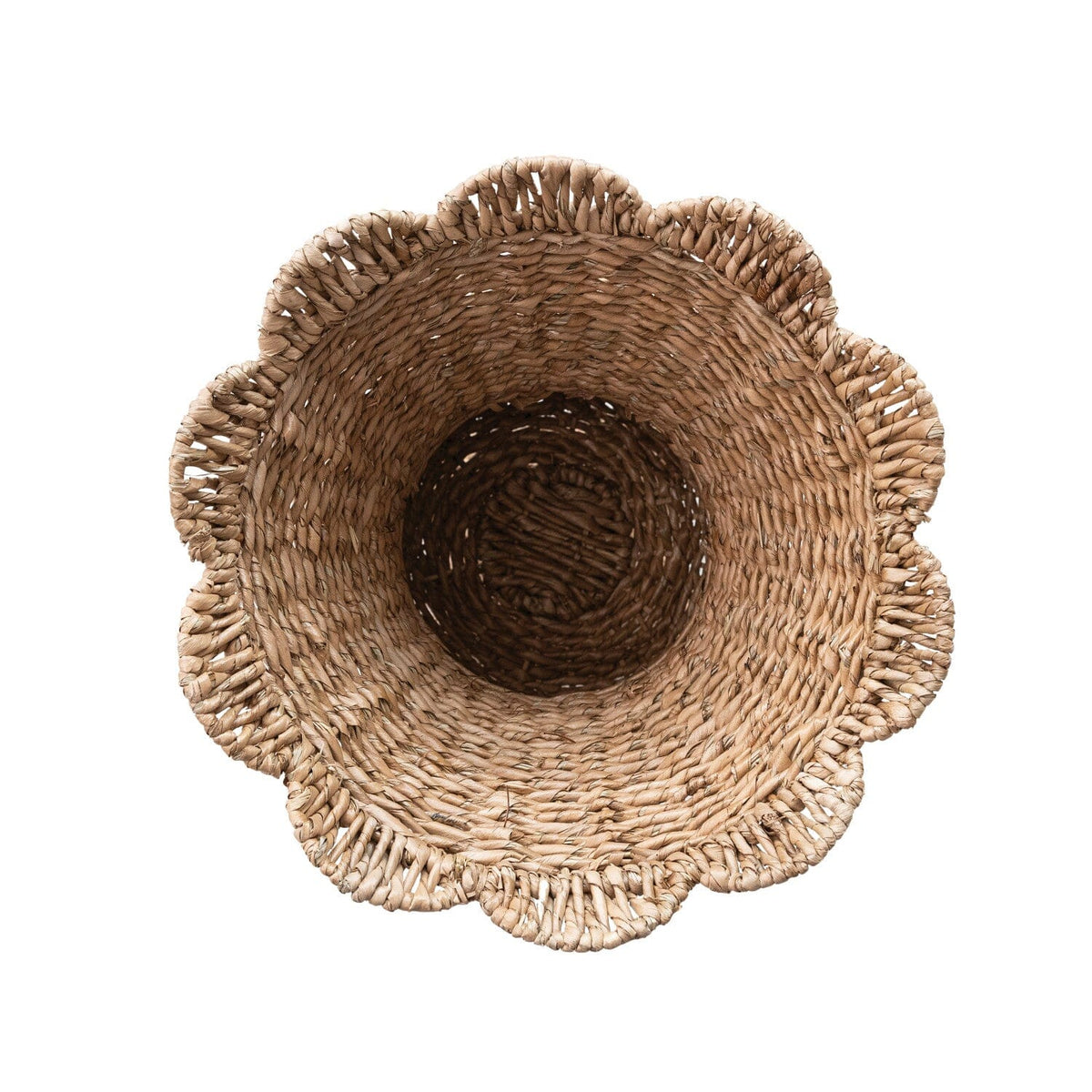 Hand-Woven Rattan Scalloped Urn Vases & Planters 