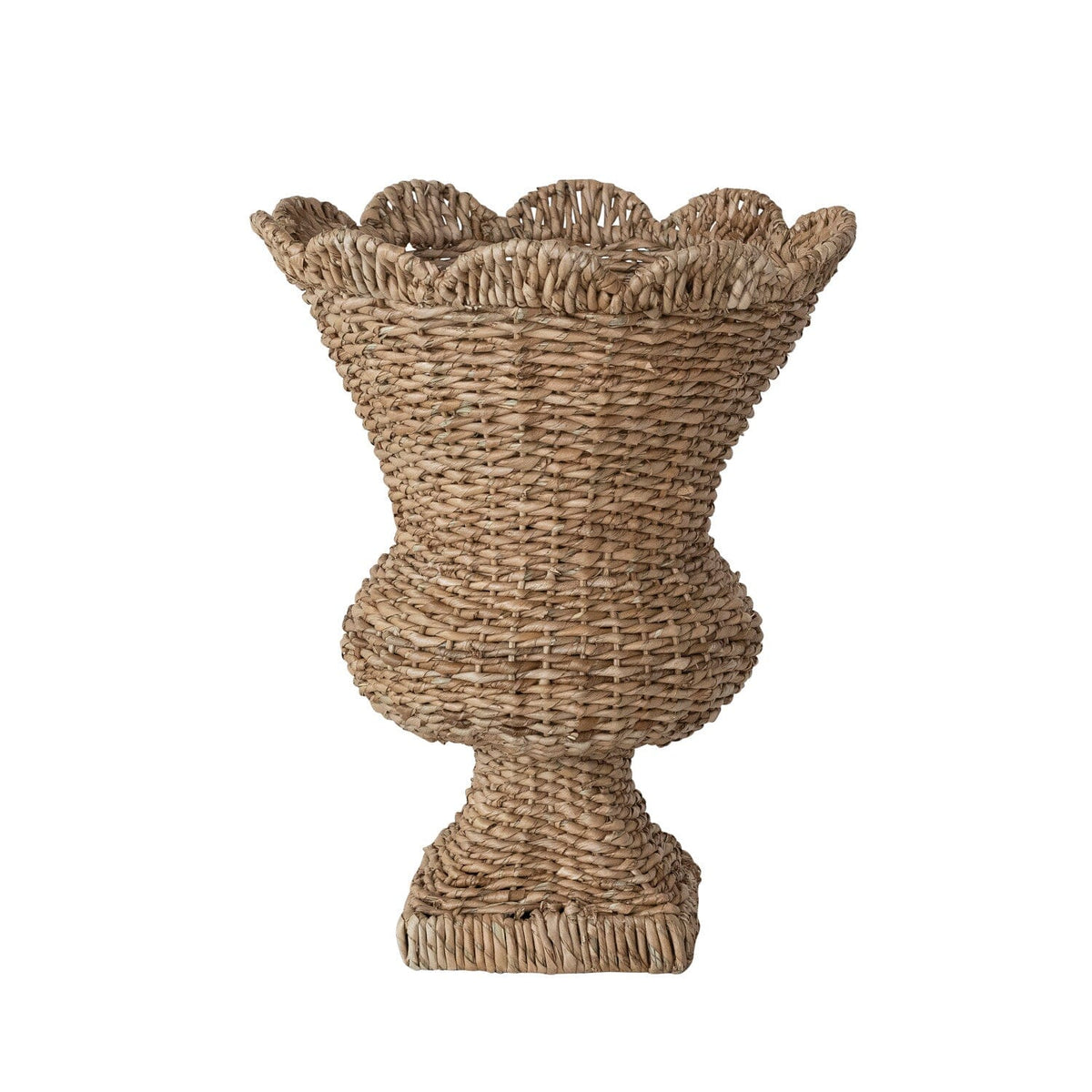 Hand-Woven Rattan Scalloped Urn Vases & Planters 