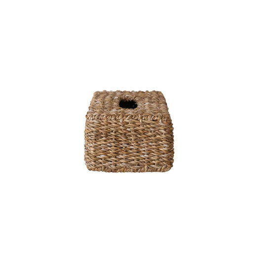 Hand Woven Seagrass Tissue Box Cover Bath and Vanity 