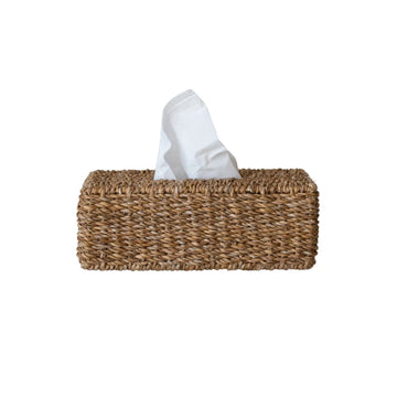Hand Woven Seagrass Tissue Box Cover Bath and Vanity 