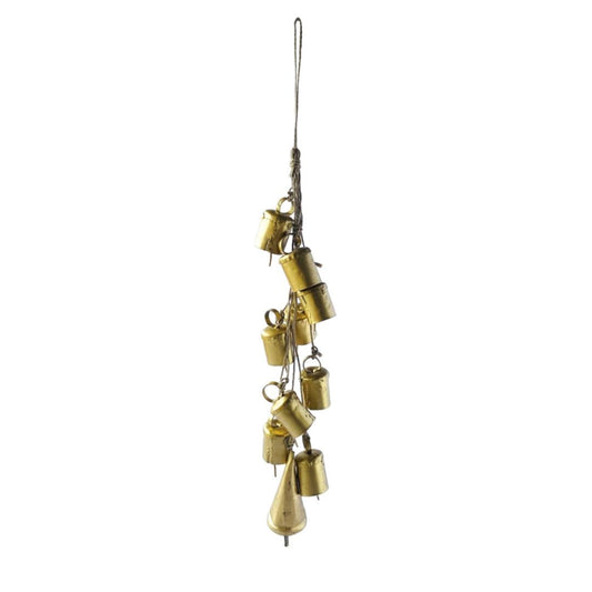 Hanging Metal Bells on Jute Rope Objects & Accents 