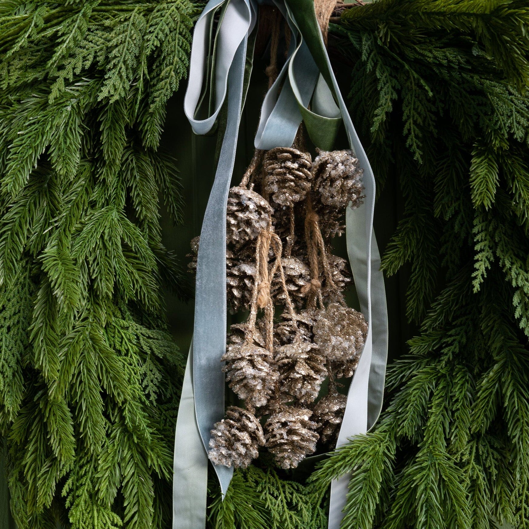 Hanging Pinecone Bunch- 16" Objects & Accents 