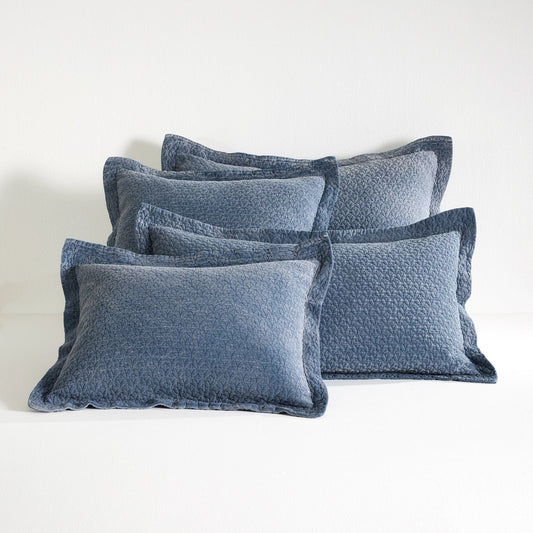 Hawley Indigo Matelasse Sham Matelasse Sham 