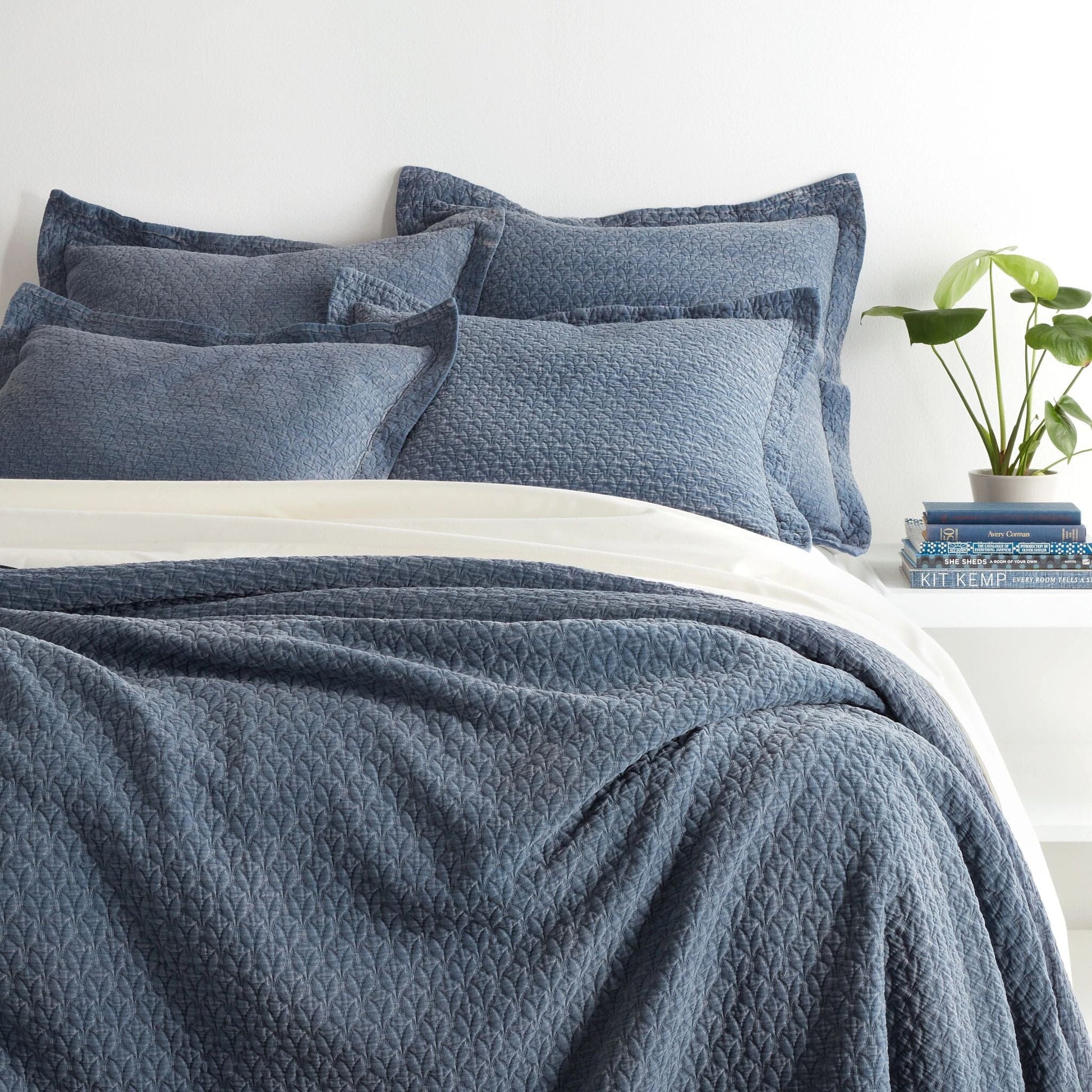 Hawley Indigo Matelasse Sham Matelasse Sham 