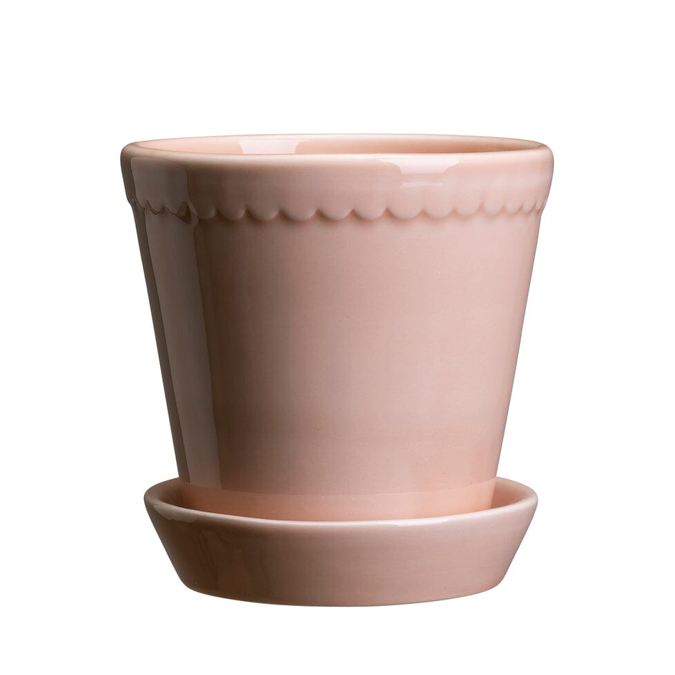 Helena Glazed Pot & Saucer - Rosa Vases, Planters & Jars 