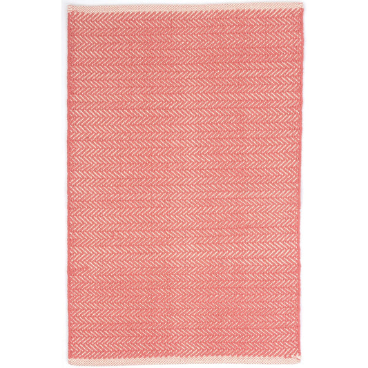 Herringbone Coral Handwoven Cotton Rug Rugs 