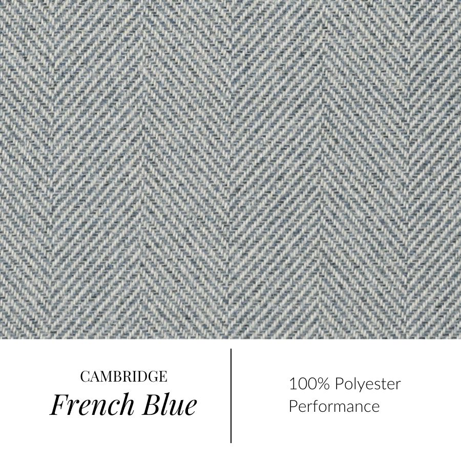 Herringbone French Blue Fabric By the Yard 
