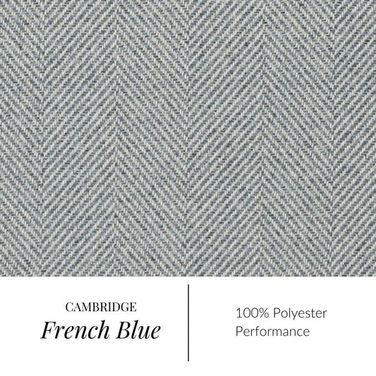 Herringbone French Blue Fabric By the Yard 