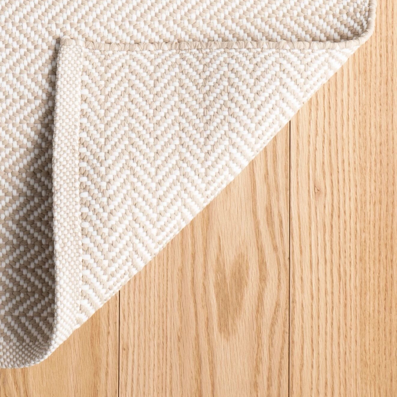 Herringbone Linen/White Handwoven Indoor/Outdoor Rug Rugs 