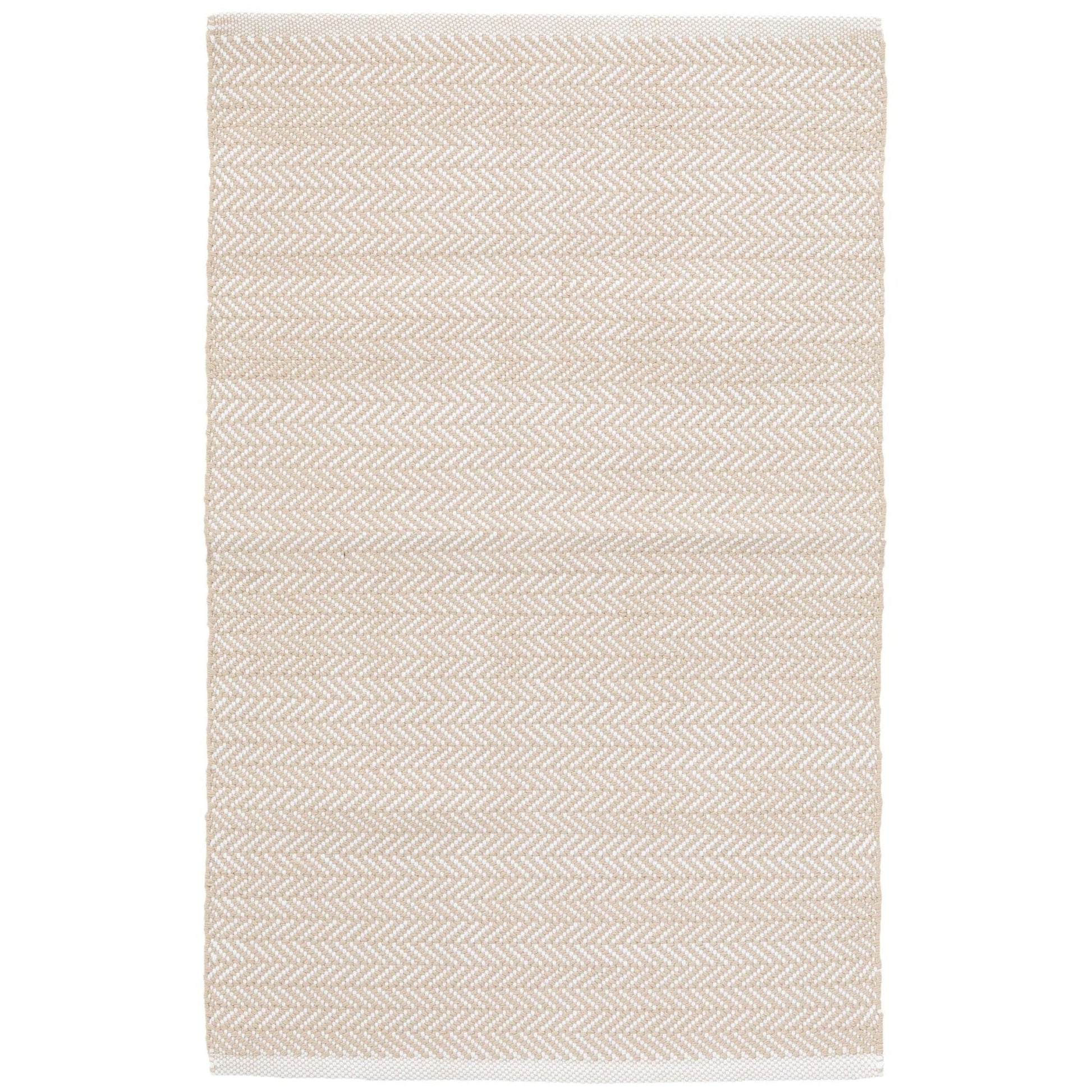 Herringbone Linen/White Handwoven Indoor/Outdoor Rug Rugs 